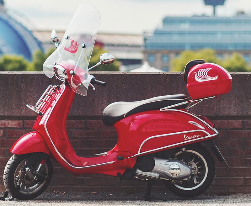 Red moped